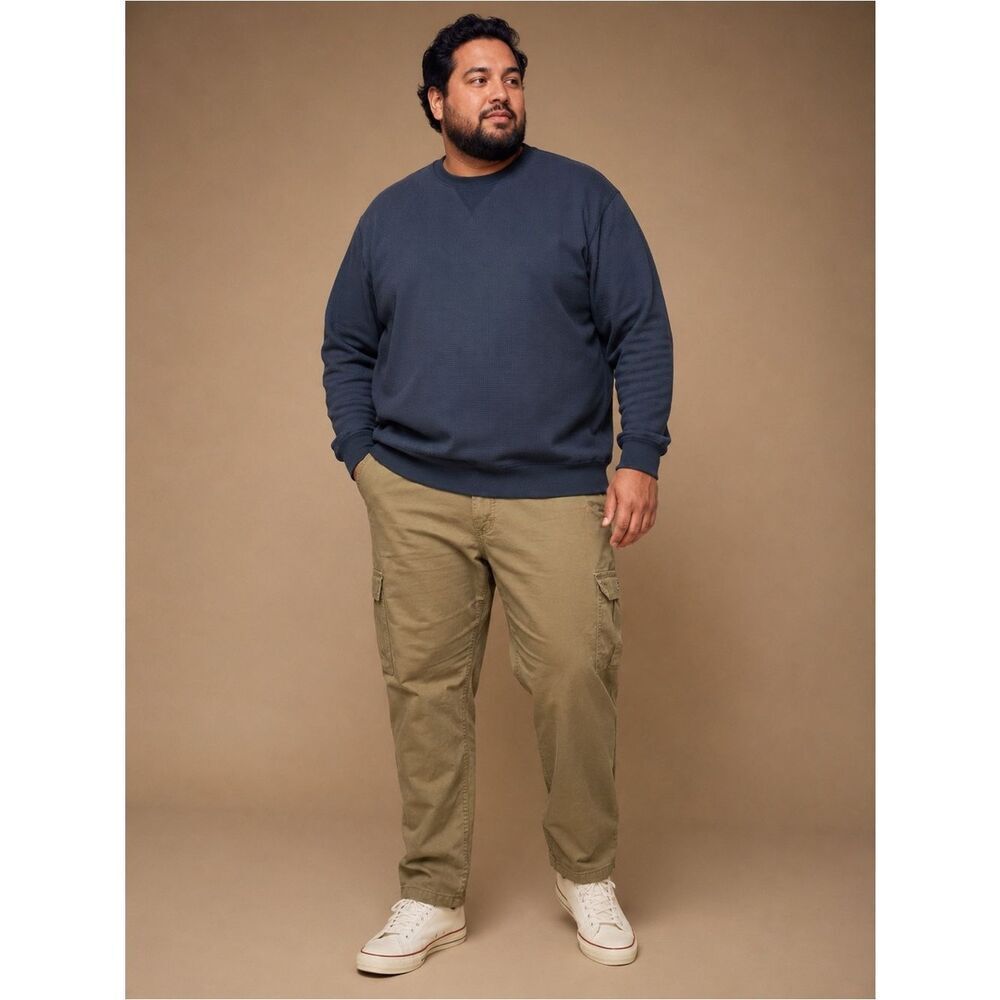 NEW NWT Wrangler Cargo Pants Beige Tan 100% Cotton size 44 x 32 Loose Fit